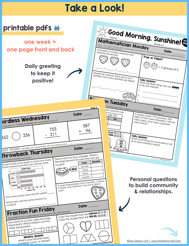 Math Morning Work 2nd Grade {February} I Distance Learning I Google Apps