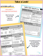 ELA Daily Review 6th Grade {March} | Distance Learning | Google Slides and Forms