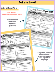 ELA Morning Work 5th Grade {January} I Distance Learning I Google Slides