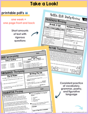 ELA Daily Review 6th Grade {February} I Distance Learning I Google Slides and Forms