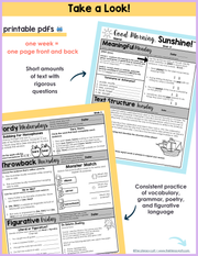 ELA Morning Work 4th Grade {October} | Distance Learning | Google Slides