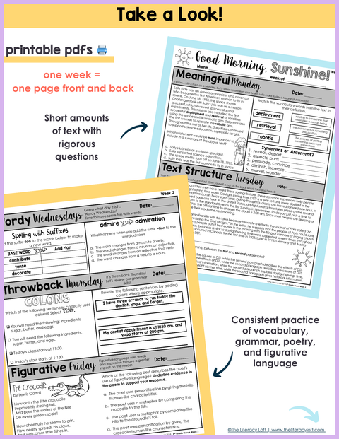 ELA Morning Work 5th Grade {March} | Distance Learning | Google Slides