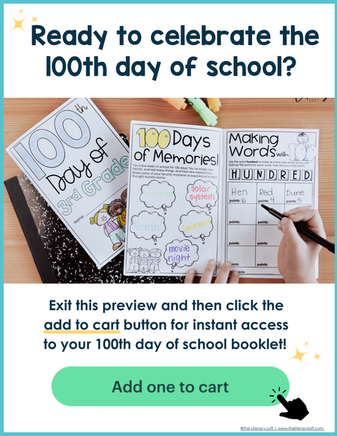 100th Day of School Math ELA Writing Prompts Coloring Pages 3rd 4th 5th Grade