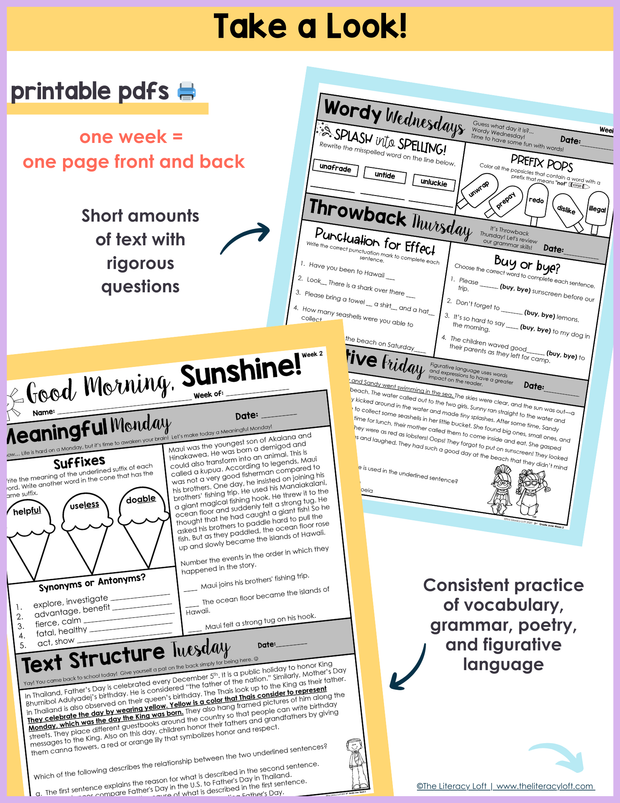 ELA Morning Work 3rd Grade {June} | Distance Learning | Google Slides