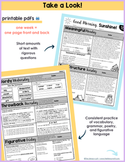 ELA Morning Work 5th Grade {August} | Distance Learning | Google Slides