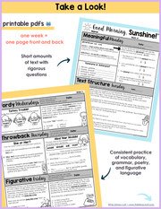 ELA Morning Work 4th Grade {November} | Distance Learning | Google Slides