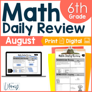 Math Daily Review 6th Grade {August} | Distance Learning | Google Apps