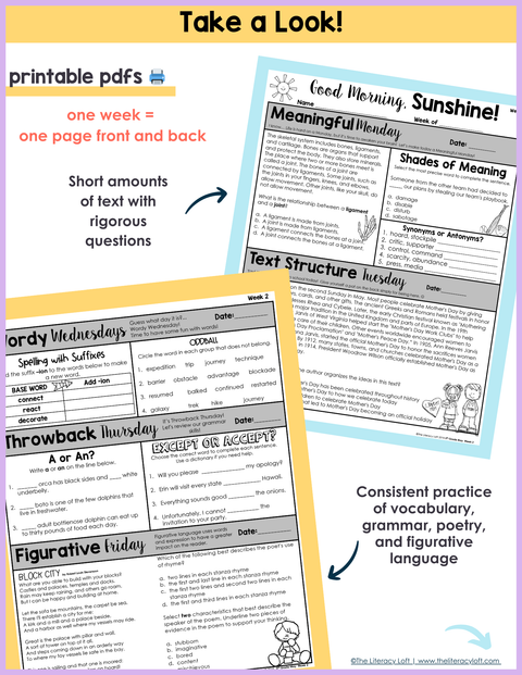 ELA Morning Work 5th Grade {May} | Distance Learning | Google Apps