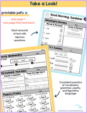 1st Grade ELA Morning Work (August) | Distance Learning | Google Slides