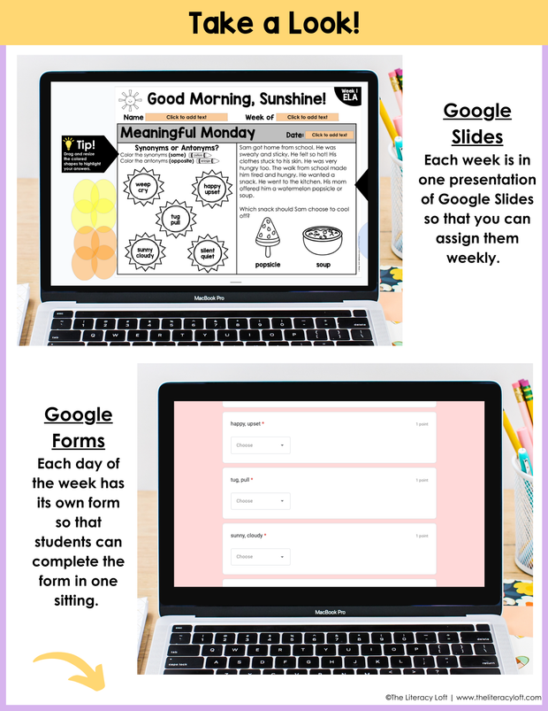 ELA Morning Work 1st Grade Bundle | Printable | Google Apps