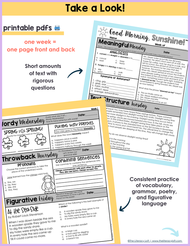 ELA Morning Work 3rd Grade {March} | Distance Learning | Google Slides