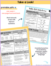 ELA Daily Review 7th Grade {August} | Distance Learning | Google Slides and Forms