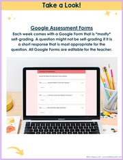 ELA Weekly Assessments 8th Grade | Printable | Google Forms