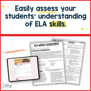10th Grade ELA Reading Comprehension Morning Work Assessment Winter Review - Dec