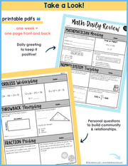 Math Daily Review 6th Grade {August} | Distance Learning | Google Apps