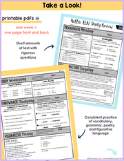 ELA Daily Review 6th Grade {September} | Distance Learning | Google Slides and Forms