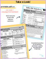 ELA Daily Review 6th Grade {November} | Distance Learning | Google Slides and Forms