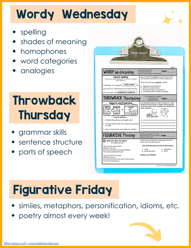 ELA + Math Daily Review 6th Grade {The Bundle} | Distance Learning | Google Slides