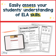 2nd Grade ELA Reading Comprehension Morning Work Assessment Winter Review - Dec