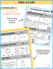 Math Morning Work 2nd Grade {August} | Distance Learning | Google Slides