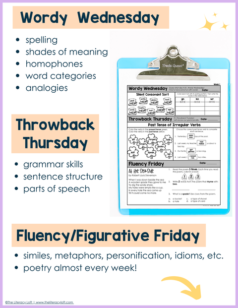 2nd Grade ELA Morning Work and Weekly Assessments Bundle