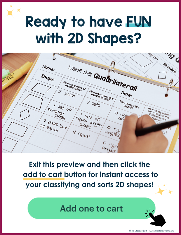 2D Shapes Sorting Categories Activities Math Review 3rd 4th 5th Grade Worksheets