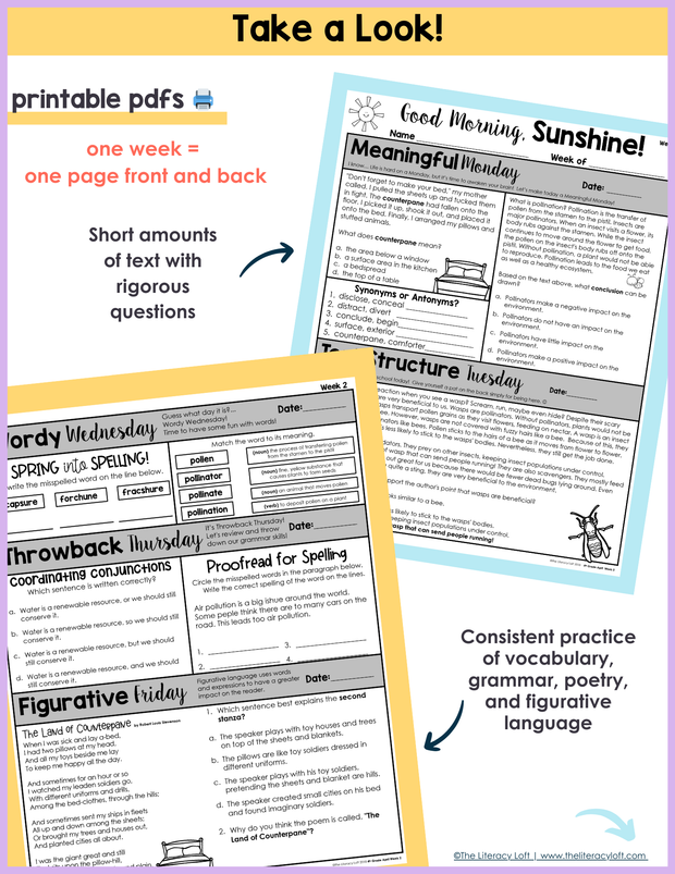 ELA Morning Work 4th Grade {April} | Distance Learning | Google Slides