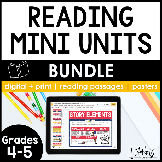 Reading Mini Unit Bundle 4th and 5th Grade