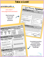 ELA Morning Work 5th Grade {December} I Distance Learning I Google Slides