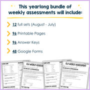 9th Grade Reading Comprehension ELA Morning Work Assessment Bundle High School