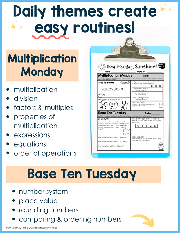 Math Morning Work 4th Grade {March} I Distance Learning I Google Apps