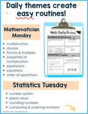 Math Daily Review 6th Grade {March} | Distance Learning | Google Apps