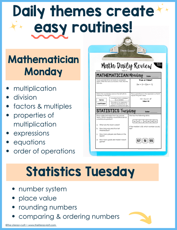 Math Daily Review 6th Grade {March} | Distance Learning | Google Apps