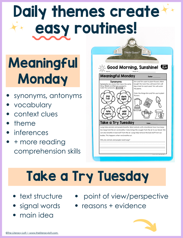 1st Grade ELA Morning Work (March) | Distance Learning | Google Slides