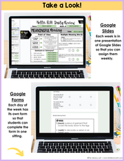 ELA Daily Review 7th Grade {March} | Distance Learning | Google Slides and Forms