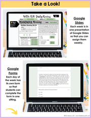 ELA Daily Review 8th Grade {March} | Distance Learning | Google Slides and Forms