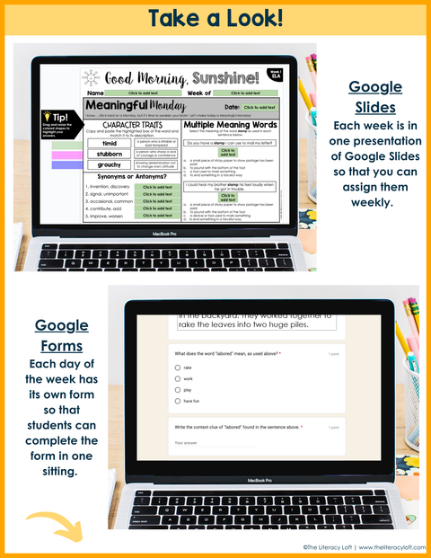 ELA + Math Morning Work 3rd Grade {The Bundle} | Google Slides + Forms