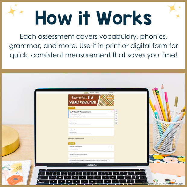 6th Grade ELA Reading Comprehension November Morning Work Assessment Daily Review