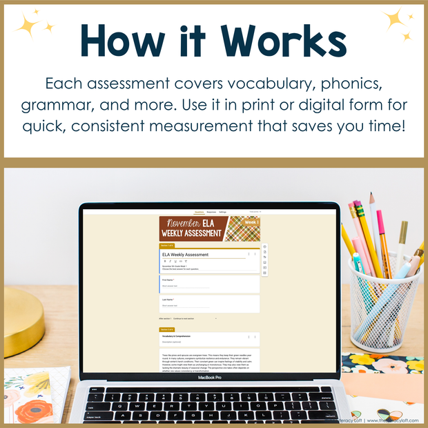 9th Grade ELA Reading Comprehension November Fall Morning Work Assessment Thanksgiving High School
