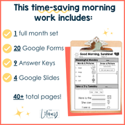 1st Grade ELA Morning Work (August) | Distance Learning | Google Slides