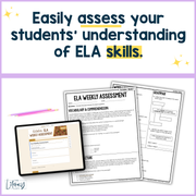 9th Grade Reading Comprehension ELA Morning Work Assessment Bundle High School