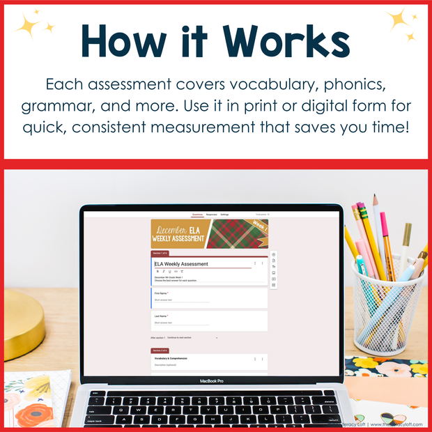 9th Grade ELA Reading Comprehension Morning Work Assessment Winter Review - Dec