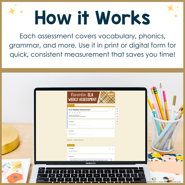 3rd Grade ELA Reading Comprehension November Morning Work Assessment Elementary