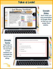 ELA + Math Morning Work 5th Grade {The Bundle} Google Slides + Forms