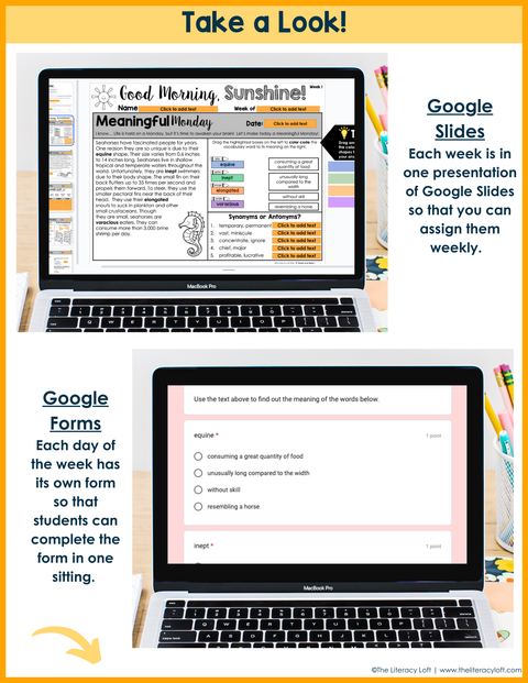 ELA + Math Morning Work 5th Grade {The Bundle} Google Slides + Forms