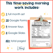 ELA Morning Work 2nd Grade {August} | Distance Learning | Google Slides