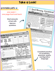 ELA Morning Work 4th Grade (Bundle) | Printable | Google Apps