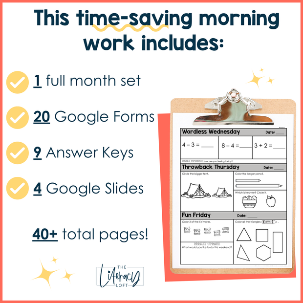 Math Morning Work 1st Grade {August} | Distance Learning | Google Apps