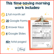 ELA Morning Work 3rd Grade {August} | Distance Learning | Google Slides