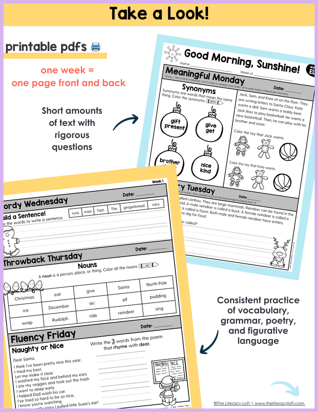 ELA Morning Work 1st Grade Bundle | Printable | Google Apps